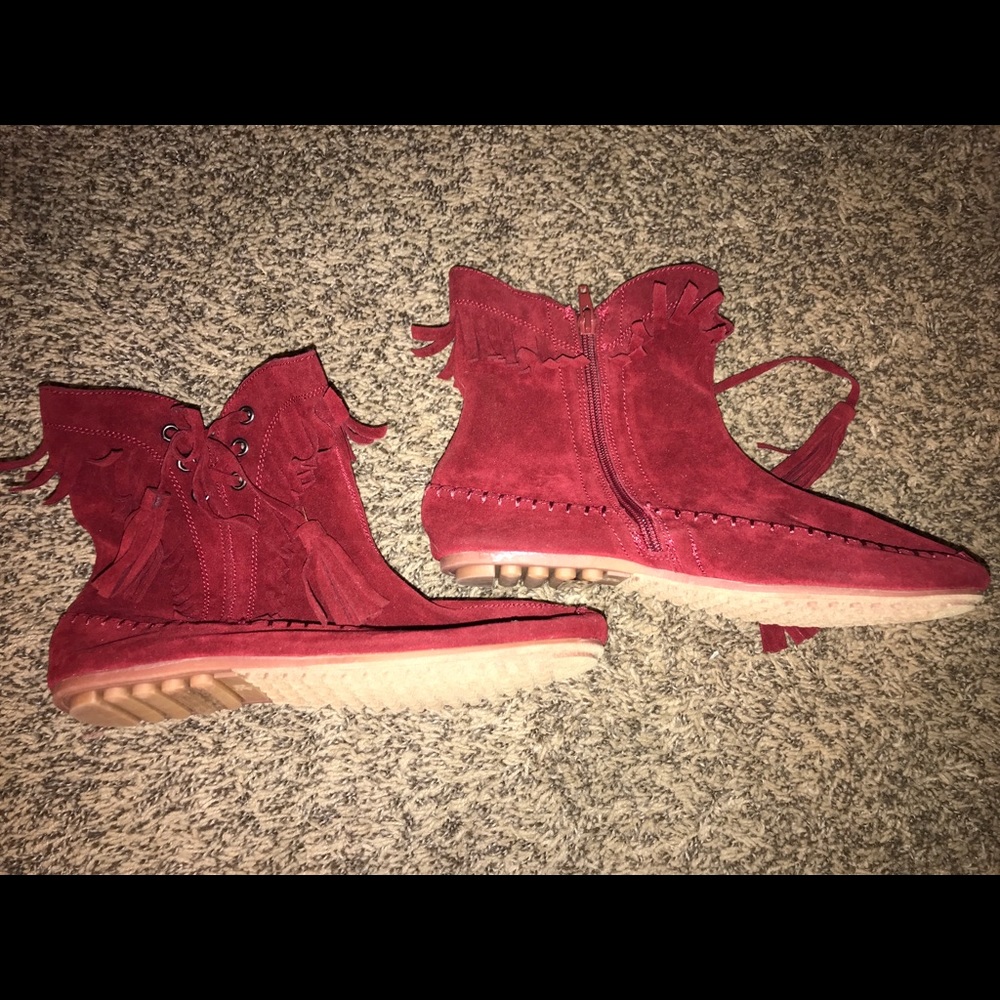 Red women’s booties